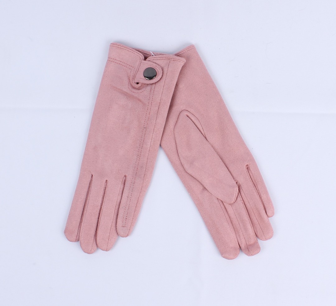 Shackelford winter ladies faux suede dome trim glove pink Style; S/LK4861 image 0